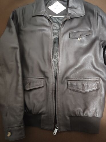 кожаный куртки мужской: Куртка M (EU 38), цвет - Коричневый