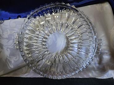 koktel set cena: Plato nov iz 80ih.godina,kristal,led kristal za torte,kolace. Nov — 4