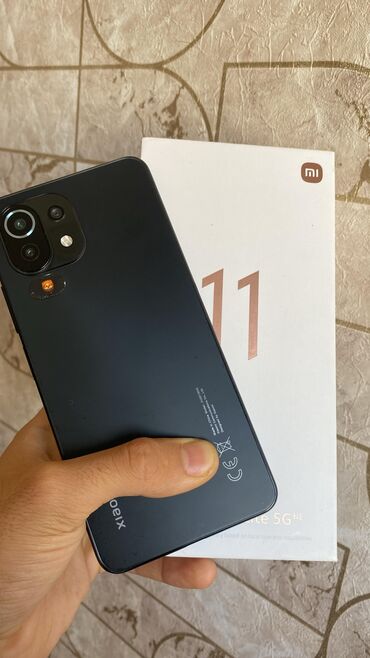 telefon ehtiyat hissələri: Xiaomi Mi 11 Lite, 128 GB, rəng - Qara, 
 Barmaq izi, İki sim kartlı, Face ID