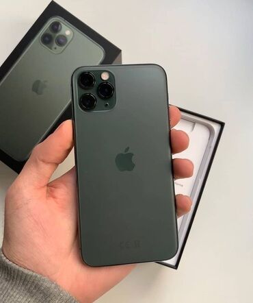 обмен старого пк на новый с доплатой: IPhone 11 Pro, Б/у, 512 ГБ, Matte Midnight Green, Чехол, 79 %