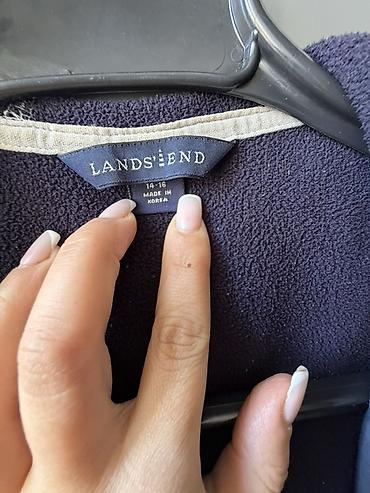 Kurtkalar: Lands’ End kapüşonlu flis jaket - Brend: Lands’ End - Ölçü: 14–16 — 2