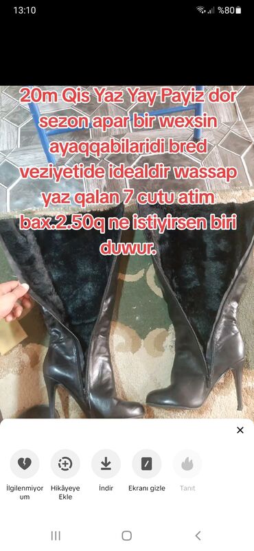 yun qadın şap şapları: Ölçü: 37, rəng - Qara, İşlənmiş