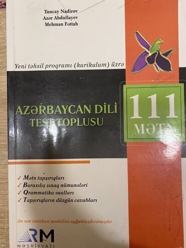 Azərbaycan dili: Məhsul: “Azərbaycan dili – Test toplusu (111 mətn)” Müəlliflər: Tuncay