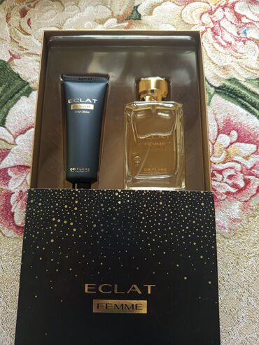 lacoste ətri qiyməti: Oriflame-dən Eclat Femme ətri və bədən kremi dəsti. Bu dəstdə Eclat