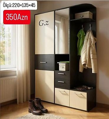 şkaf ucuz: Dəhliz üçün çoxfunksiyalı şkaf-komplekt Ölçü: 220 × 135 × 45 sm — 1