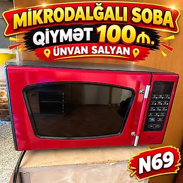 yagla isləyən pec: Mikrodalğalı soba Elif, Mikrodalğalar ilə, rəng - Qırmızı, İşlənmiş — 1