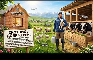 повар жумуш берилет: Талап кылынат Малчы, Төлөм: Ай сайын, Тамактануу — 1