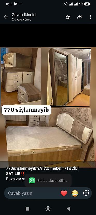 *770₼ işlənməyib YATAQ mebeli :-TƏCİLİ SATILIR*‼️ Baza var yenidir lalafo.az -da *770₼ işlənməyib YATAQ mebeli :-TƏCİLİ SATILIR*‼️ Baza var yenidir