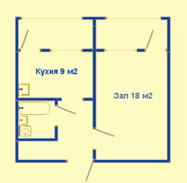 продается квартира калык акиева: 1 комната, 35 м², 106 серия, 3 этаж, Старый ремонт