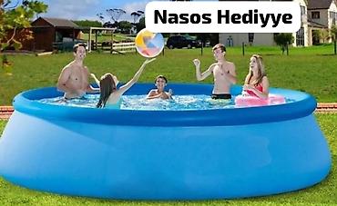 hovuzlar: Elektron Nasos Hediyye. Intex 3.96× 0.84 m şişmə hovuz 🌊 Yay mövsümü — 1