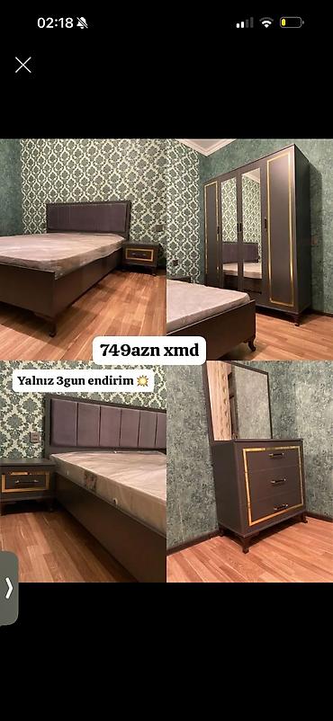 yataq mebeli sifarişi: İkinəfərlik çarpayı, 2 tumba, Dolab, Termo, Yeni — 9