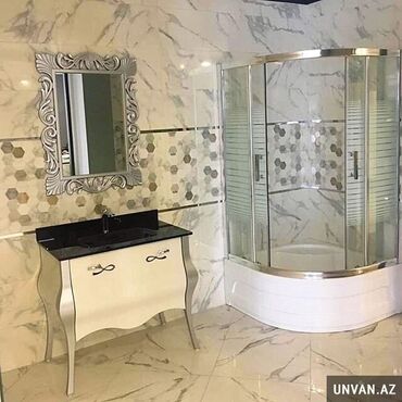 Duş kabinaları, arakəsmələr: Hamam aksesuarları, dolab, vanna,cambalkon,  kabin, arakesme guzgu — 12