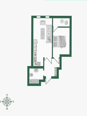 Продажа квартир: 1 комната, 50 м², Азия Молл Элитка, 8 этаж, ПСО (под самоотделку) — 10