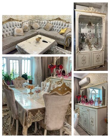 Rəflər: Qonaq dəsti satılır 1800₼. köçlə baglı satılır. Baha alınıb. Ünvan