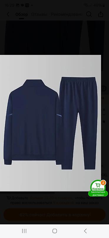 philipp plein trenerke: Kişi idman dəsti – 3XL, təzə - Rəng: tünd göy (navy) - Üst: fermuarlı — 2