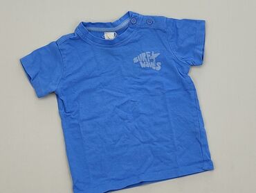 niebieska koszula satynowa: Koszulka, 9-12 m, stan - Dobry