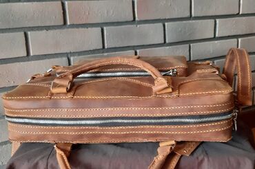 Noutbuklar üçün örtük və çantalar: Natural dəri portfel Dəri Portfel 100% Əl işi təbii Dəri çanta. Təbii — 11