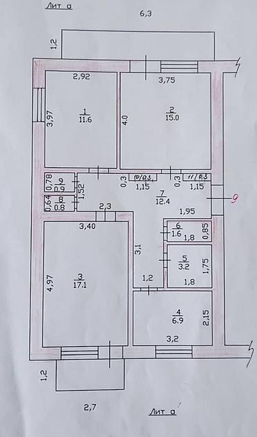 70: 3 комнаты, 70 м², ул. Московская / Турусбекова Индивидуалка, 5 этаж, Евроремонт — 8