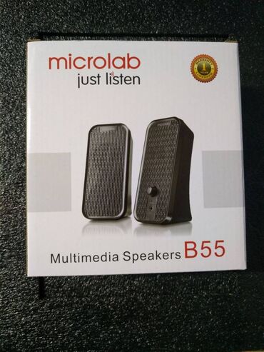 колонки динамика: Microlab Speakers B-55 (V2) 2.0 USB 4W BLACK Питание от usb miniJack