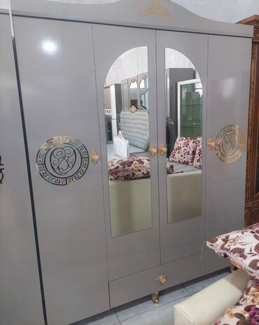 куплю мебель бу баку: Yeni, Açılan, 4 qapılı Düz dolab, Qarderob, paltar dolabı