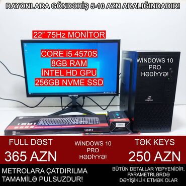 Masaüstü kompüterlər və iş stansiyaları: Masaüstü Kompüter "Legion H81 1150 Core i5 4570S” ⭐Tək Sistem Bloku – — 2