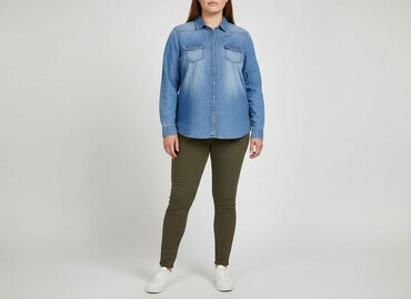 jeans mom slim fit stradivarius: Clockhouse, Сорочка жіноча, розмір 2XL