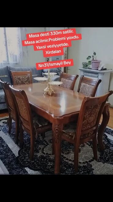 Masalar: Masa desti 330m satilir. Masa acilmir.Problemi yoxdu. Yaxsi