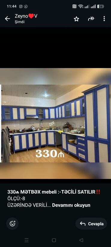 mətbəx divanlari: *330₼ MƏTBƏX mebeli :-TƏCİLİ SATILIR*‼️ ÖLÇÜ:-8 ÜZƏRİNDƏ VERİLİR:-qaz
