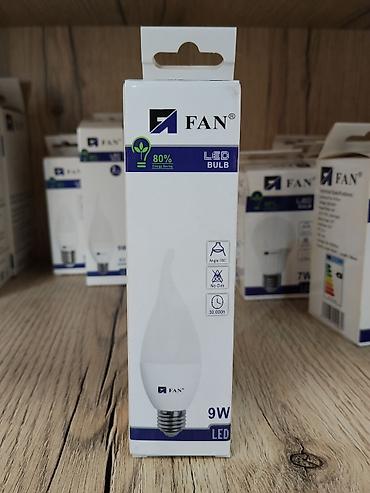 e27: LED-лампа FAN, 9W, форма “свеча” - Тип: светодиодная лампа (LED) - — 1