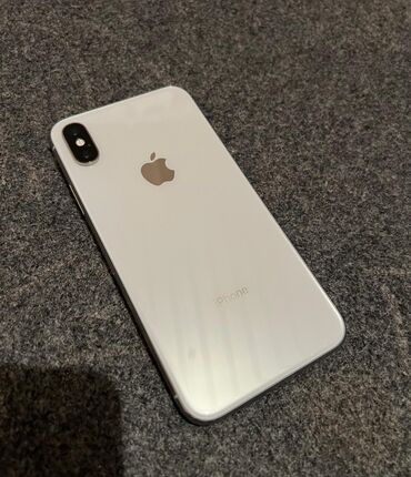 Apple iPhone: IPhone X, Б/у, 64 ГБ, Белый, Защитное стекло, Чехол, 100 %