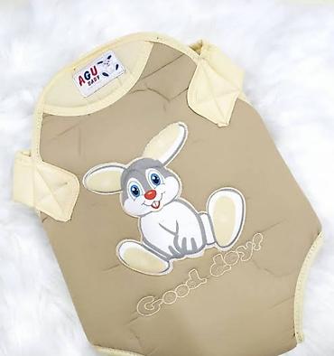 usaq belemek: AGU Baby bələk (kundak) – bej rəngdə, sevimli dovşan naxışlı — 1