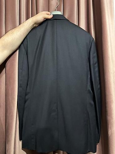 ağ kostyum kişi: Versace Classic kişi kostyumu 52 razmer - Rəng: tünd qara - Dəst — 2