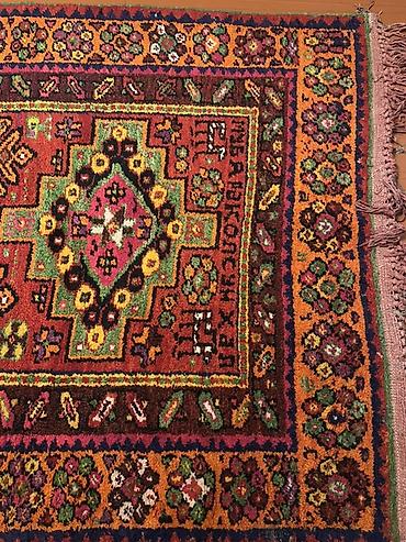 qedimi xalca alan: Qədimi üslublu əl toxuması xalça (uzun lövhə/ranner) - Material — 2