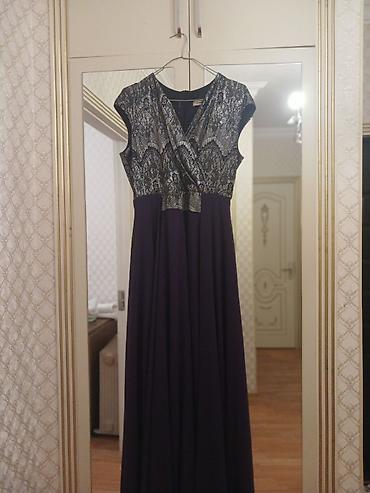 Ziyafət donları: 1) Bəzəkli yaxalı maxi don - Rəng: tünd bənövşəyi - Model: qolsuz — 13