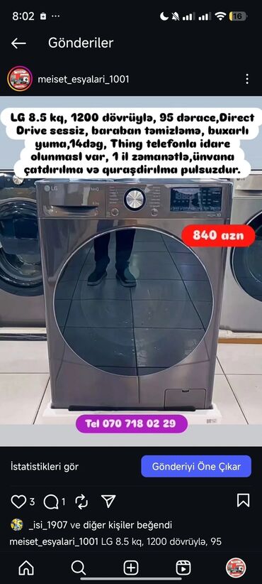 Paltaryuyan maşınlar: Paltaryuyan Anbardan satiş.Qimətlər aşagida qeyd olunub.Ünvana — 67