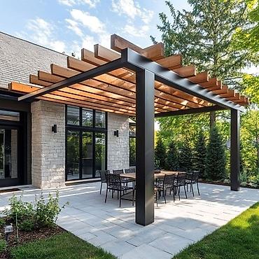naves modelleri: Metal-karkaslı loft perqola və terrasa üst örtüyü – layihələndirmə və — 1