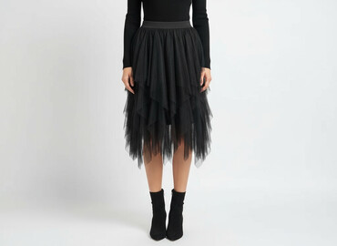 spódniczka podwójna falbana rozkloszowane: Women`s skirt, size S
