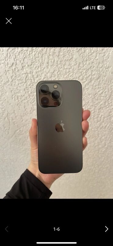 ноте 5: IPhone 13 Pro, Колдонулган, 128 ГБ, Black Titanium, Заряддоочу түзүлүш, Каптама, Кабель, 76 %