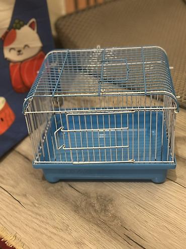 quş yuvası: Quş qəfəsi – kiçik ölçü - Rəng: açıq mavi plastmas altlıq, ağ-mavi — 2