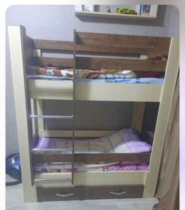 İkimərtəbəli uşaq çarpayıları: Oğlan və qız üçün, İşlənmiş, Çarpayı, Matras ilə