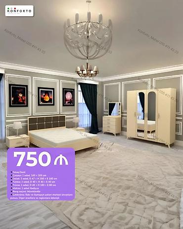 Yataq Dəsti – Komplekt Tərkibi: - Çarpayı: 1 ədəd, 160 × 200 sm -