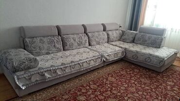 фотографии офисной мебели: Зал үчүн гарнитур, Колдонулган, Диван, ДСП, түсү - Боз