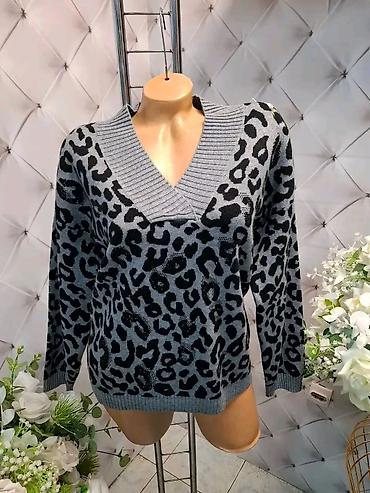 buzz: Ženski pleteni džemper sa atraktivnim leopard printom i elegantnim — 1