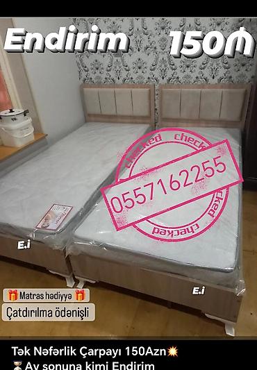 Çarpayılar: Yeni, Təknəfərlik çarpayı, Bazasız, Matras ilə, Siyirməsiz, Azərbaycan — 6