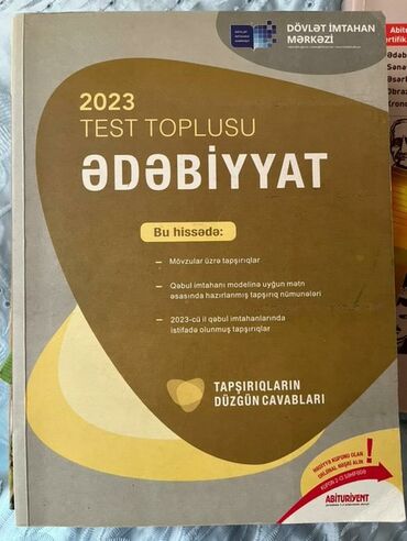 ofis əşyaları: 2023 Ədəbiyyat test toplusu (DİM) ici qismen yazılıb