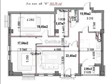 срочная продажа квартир в бишкеке: 3 комнаты, 103 м², Элитка, 10 этаж, ПСО (под самоотделку)