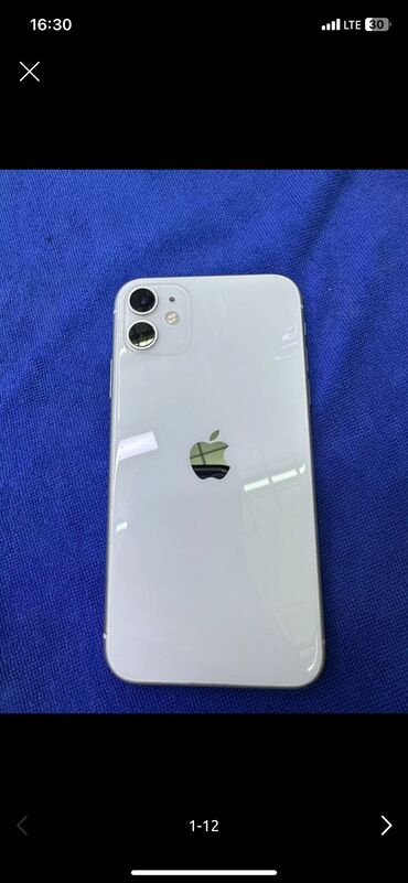 Apple iPhone: IPhone 11, Б/у, 64 ГБ, White Titanium, Защитное стекло, Чехол, Кабель, 92 %