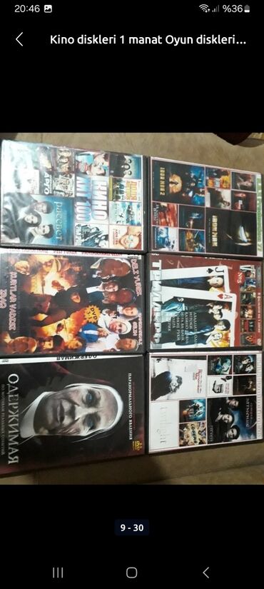 CD, DVD disklər və kassetlər: 30 azn 100 film diskler — 22
