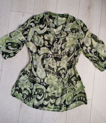 Košulje, bluze i tunike: XL (EU 42), 2XL (EU 44), Cvetni, bоја - Zelena