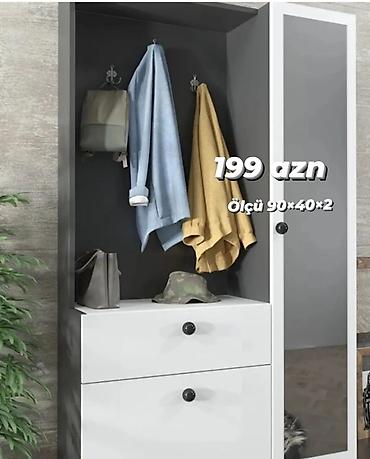 ucuz dolap: Dəhliz üçün çoxfunksiyalı asılqan-dolab kombini. - Rəng: ağ gövdə ilə — 1